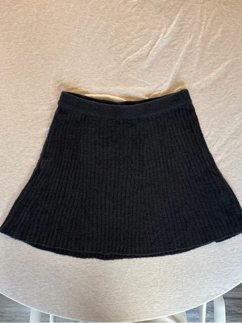 abercrombie kids Black Ribbed A-Line Knit Skirt
